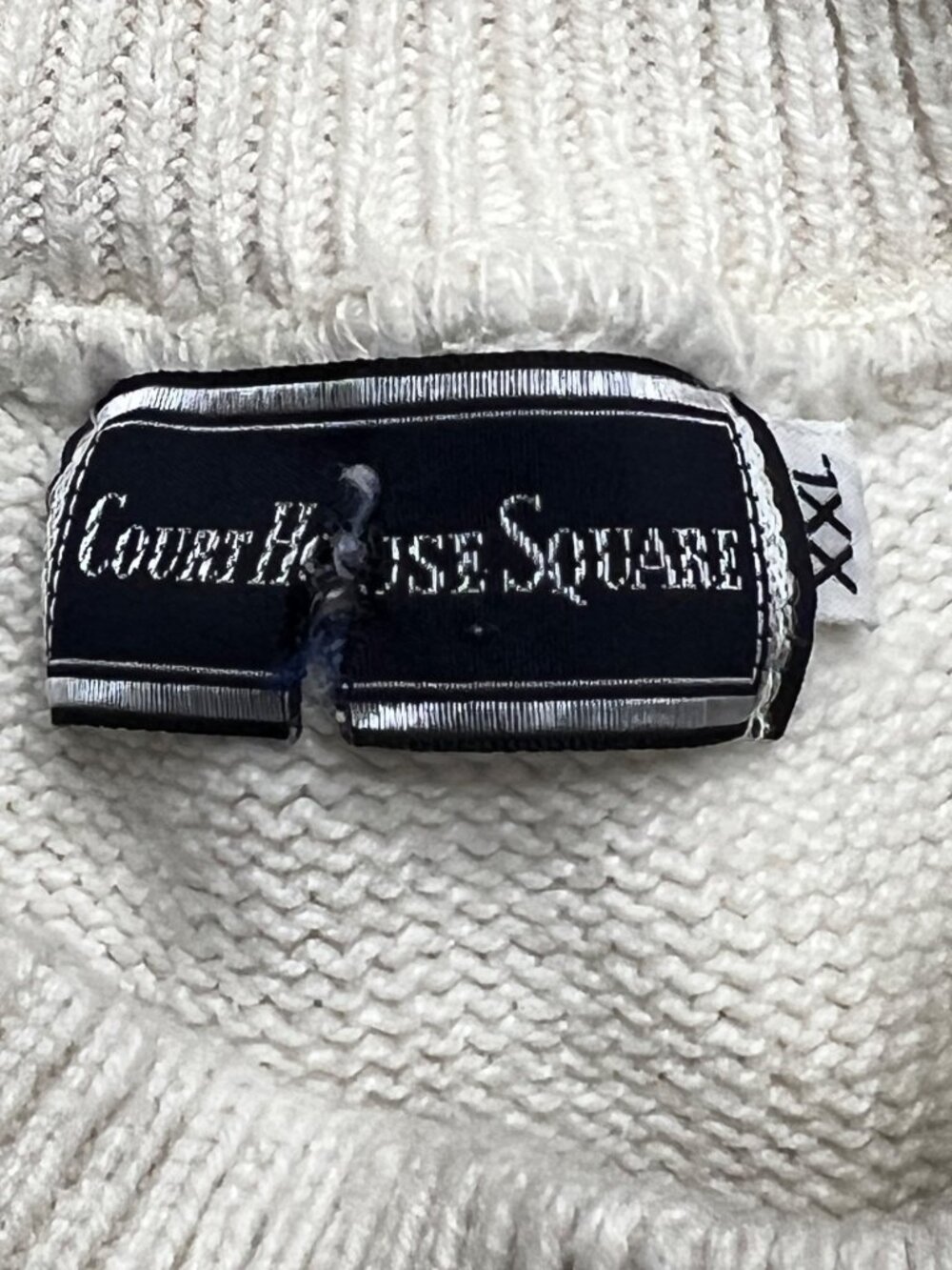 Vintage 90s Court House Square White Knit Crewneck Golf Sweater Men's Size XXL - Picture 4 of 10